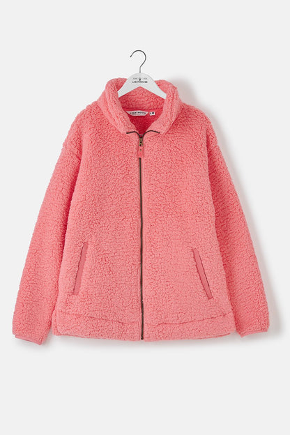 Seashell Full Zip Sherpa Fleece - Sugar Coral - Lighthouse