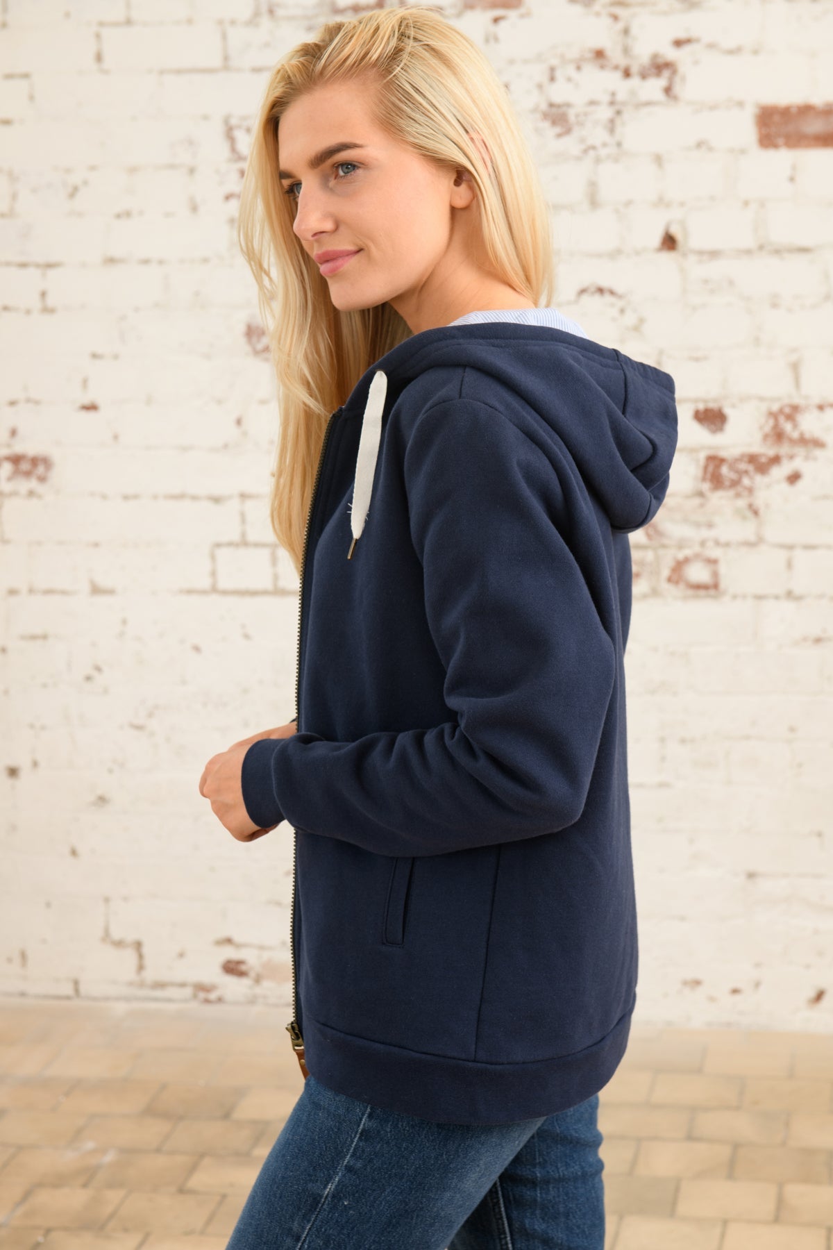 Strand Hooded Top - Navy - Lighthouse