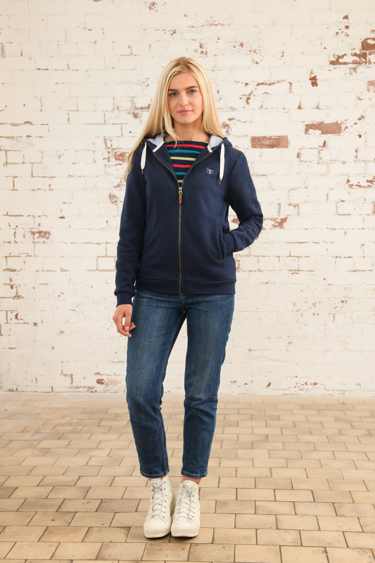 Strand Hooded Top - Navy - Lighthouse