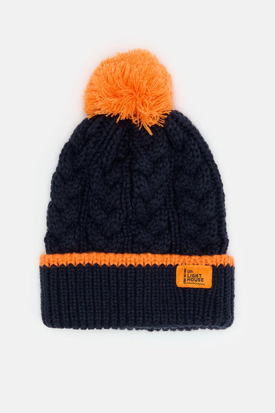 Childrens navy cheap bobble hat