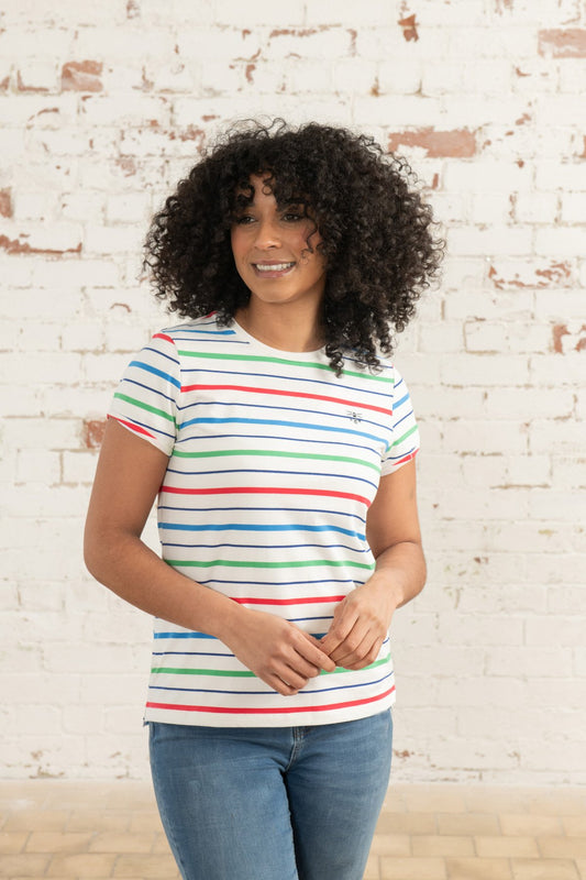 Causeway Tee - Seagrass Blue Poppy Stripe-Lighthouse