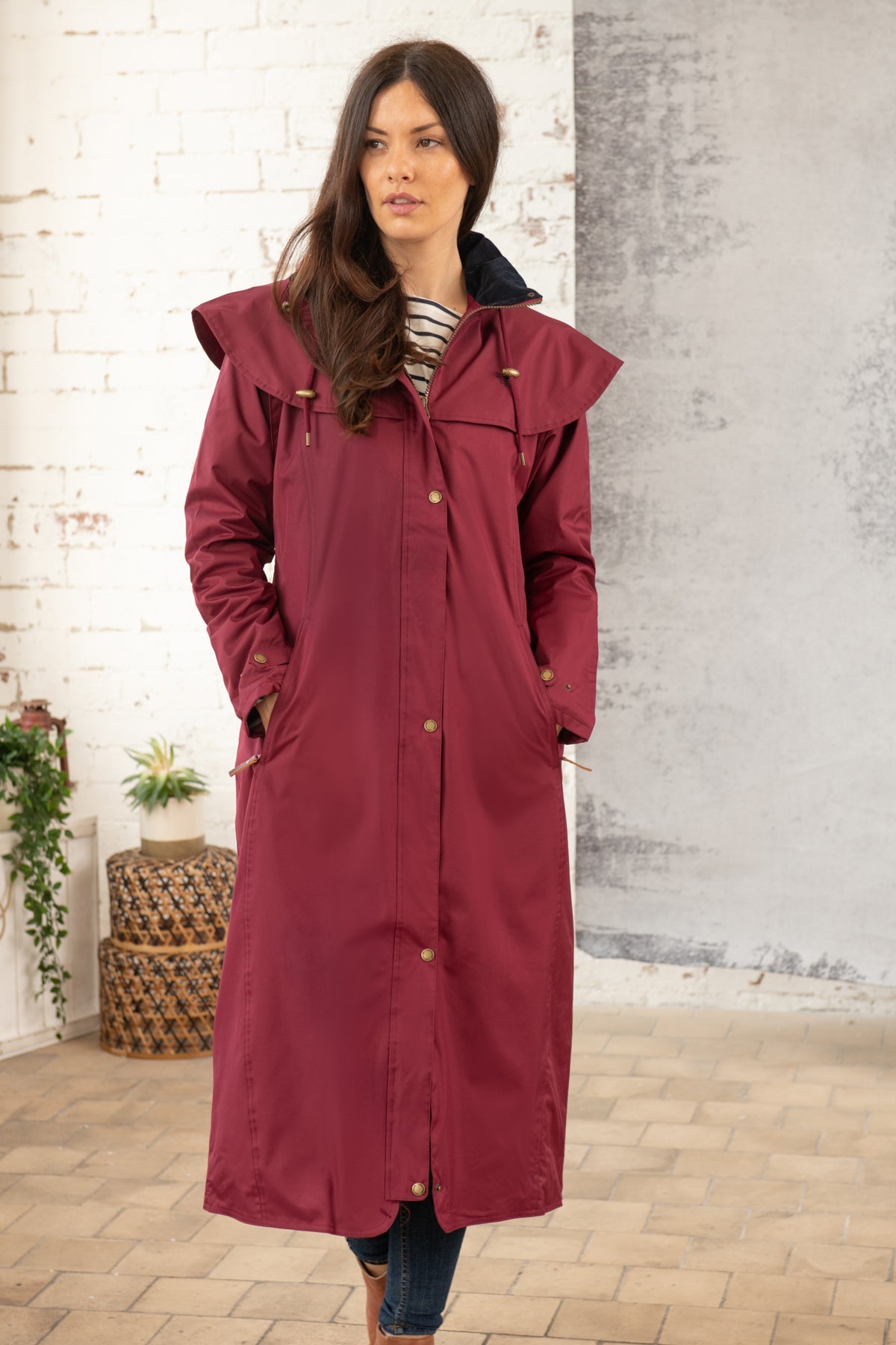 Outback Full Length Waterproof Raincoat - Berry-Lighthouse