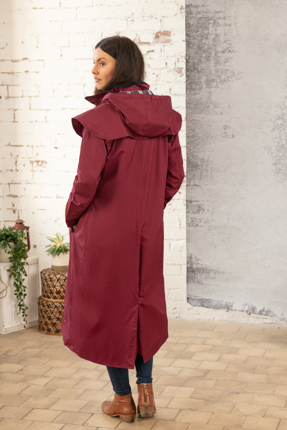 Outback Full Length Waterproof Raincoat - Berry-Lighthouse