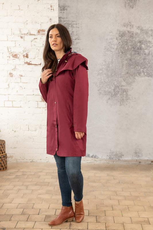 Outrider 3/4 Length Waterproof Raincoat - Berry-Lighthouse