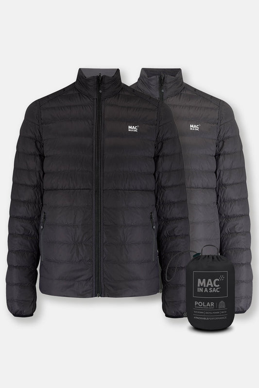 Polar II Mens Down Jacket - Jet Black Charcoal-Mac in a Sac