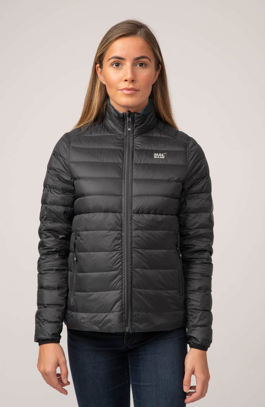 Polar II Womens Down Jacket - Jet Black Teal-Mac in a Sac